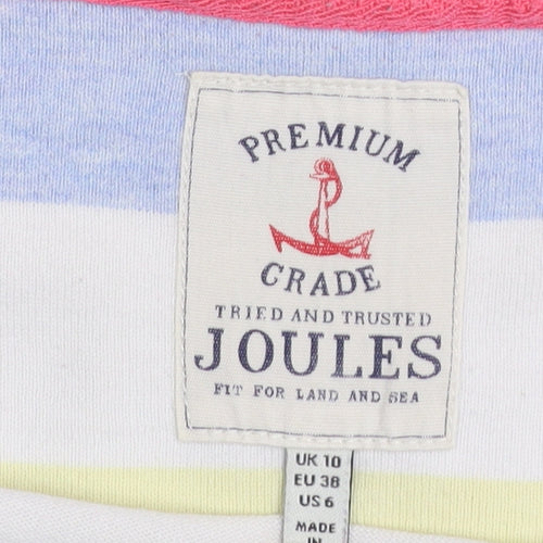 Joules Women's Multicoloured Striped Cotton Pullover Jumper UK 10