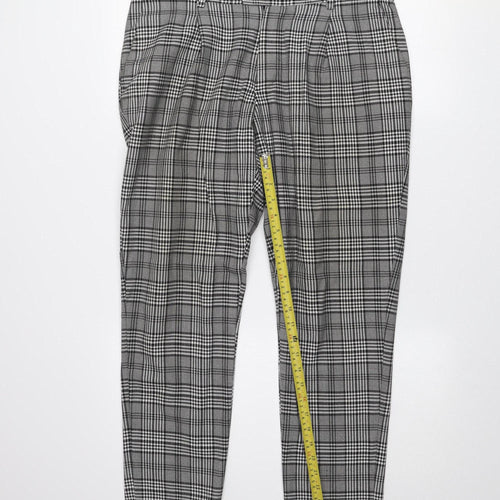 ZARA Men's Grey Check Pleated Trousers Size 31 Regular Fit Tweed Style