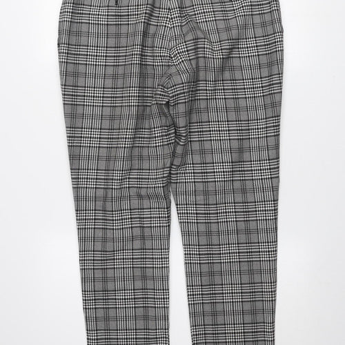 ZARA Men's Grey Check Pleated Trousers Size 31 Regular Fit Tweed Style