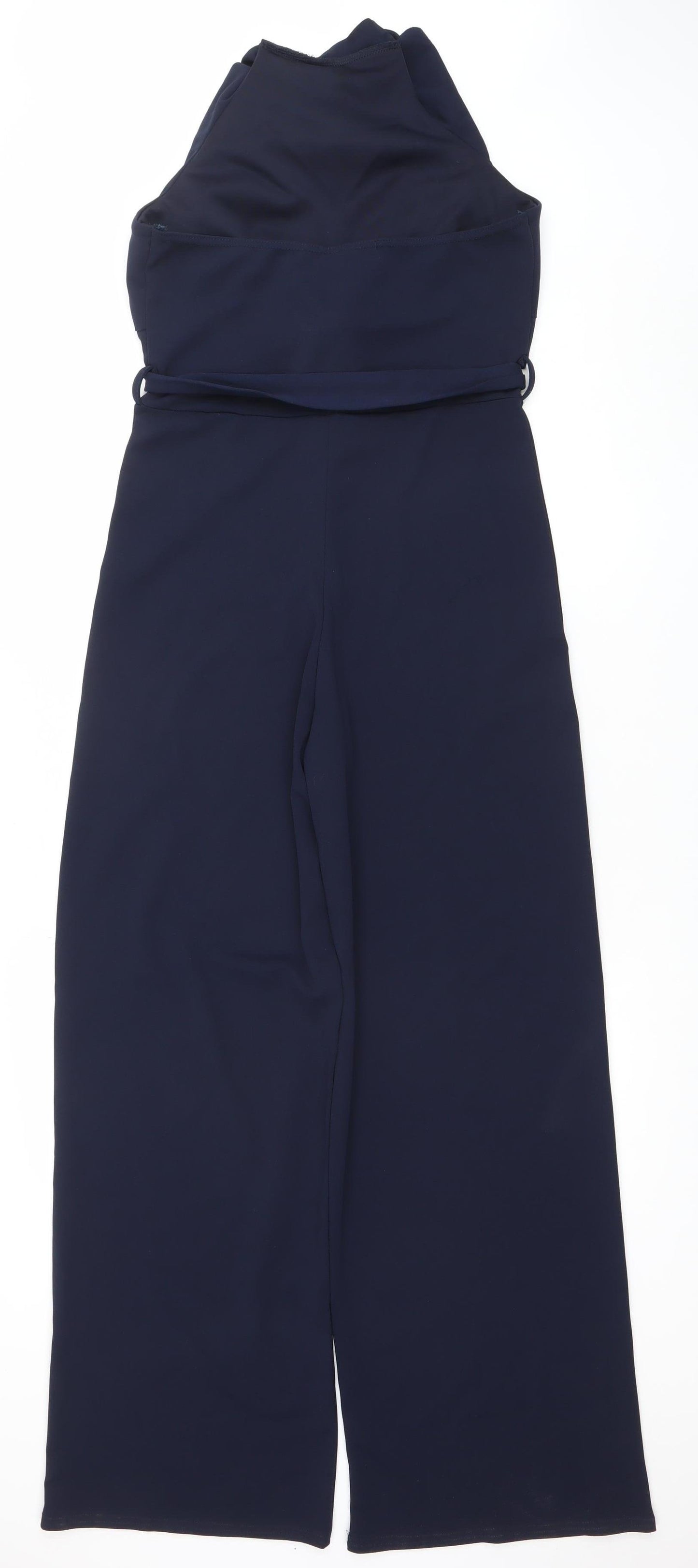 Quiz Womens Navy Size 12 One Shoulder Ruffle Belted Jumpsuit