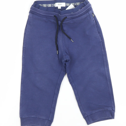 Hugo Boss Boys Blue Jogger Sweatpants 2 Years Cotton Blend