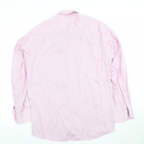 André Men’s Pink Striped Cotton Long Sleeve Button-Up Shirt Size 16 Regular
