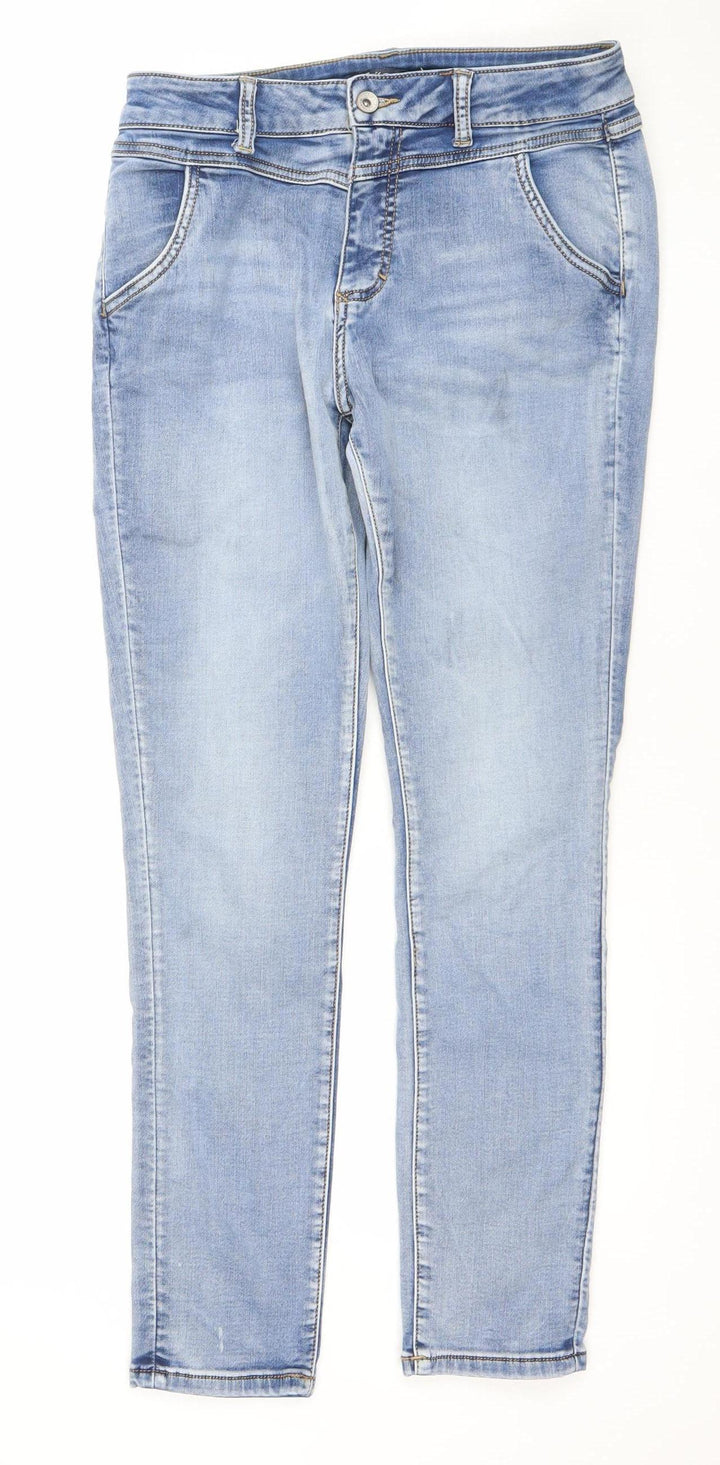 Texil3 Women's Blue Light Wash Stretch Straight Jeans Size M (UK 12)