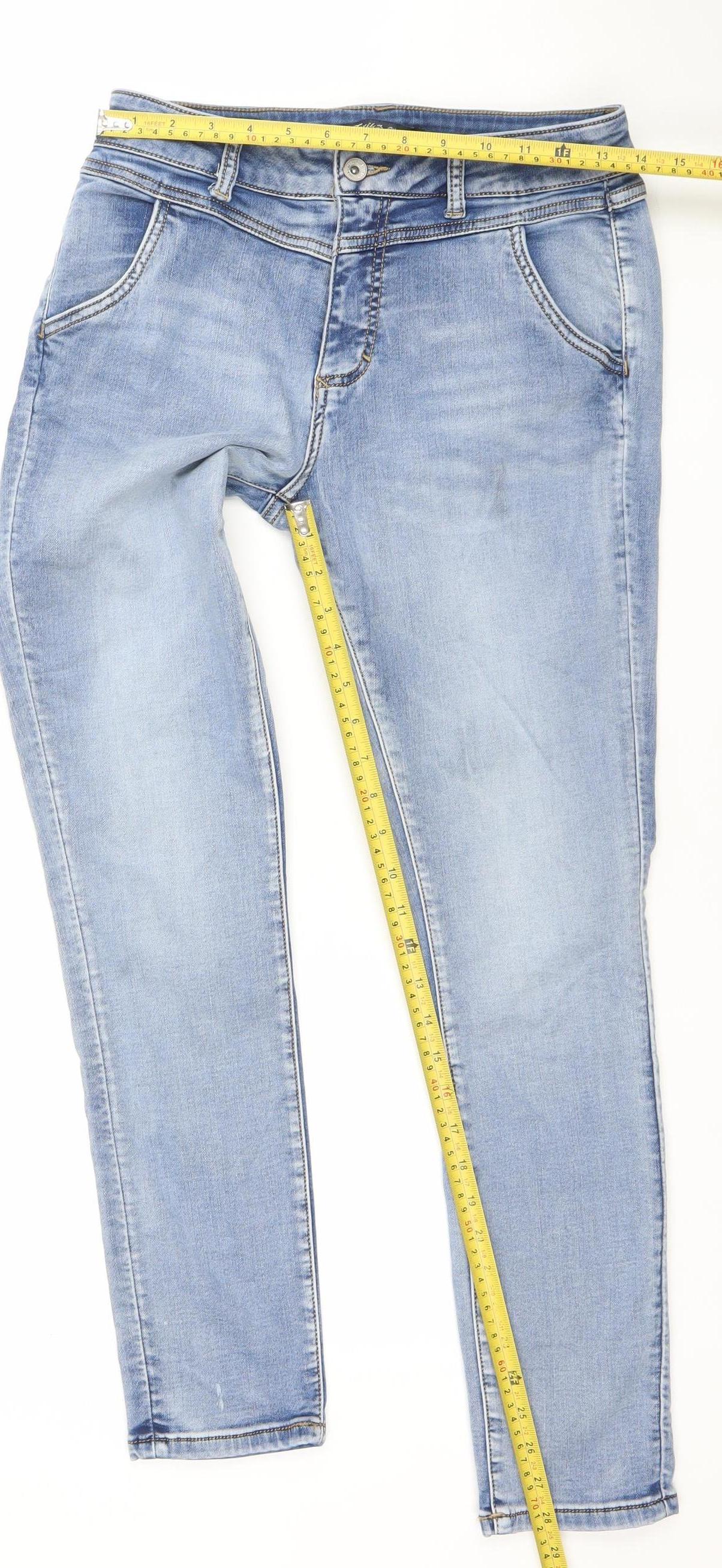 Texil3 Women's Blue Light Wash Stretch Straight Jeans Size M (UK 12)