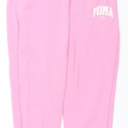 Puma Womens Pink XS Jogger Trousers Cotton Blend Sportswear
