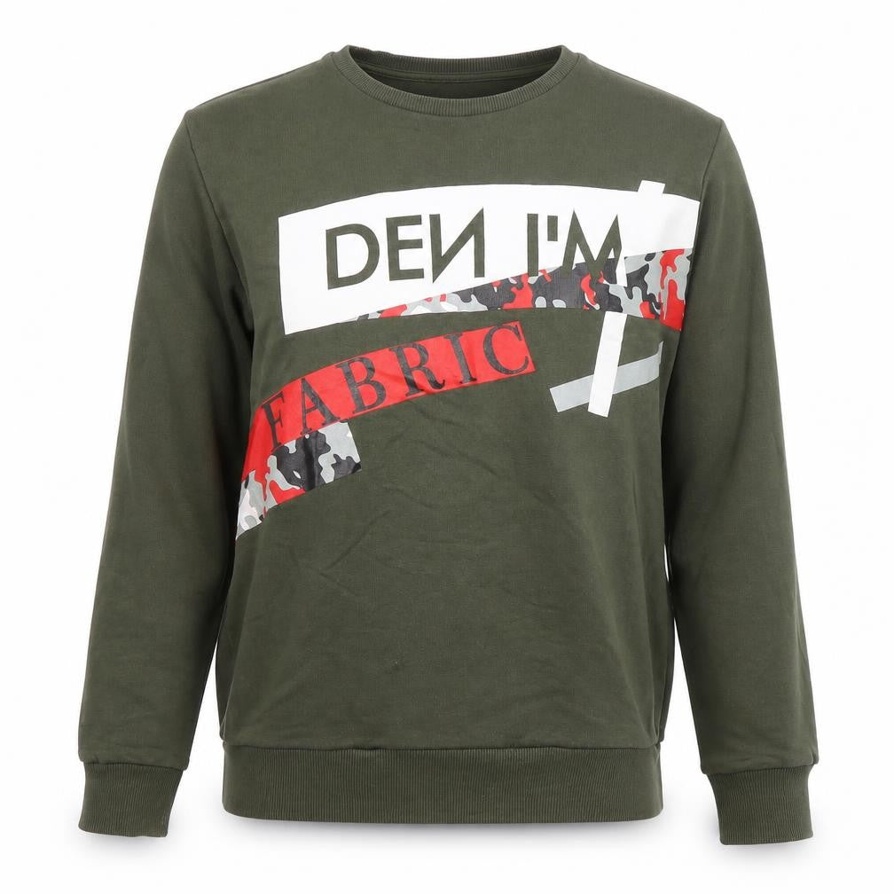 DEN I’M Khaki Graphic Cotton Sweatshirt Women M Regular Fit