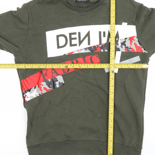 DEN I’M Khaki Graphic Cotton Sweatshirt Women M Regular Fit