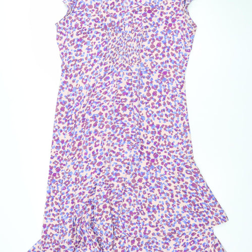 Quiz Women’s Multicoloured Animal Print Ruffle Midi Dress Size 16