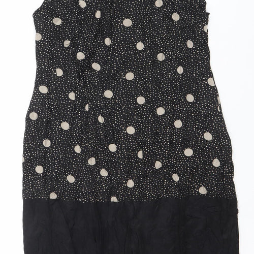 Masai Women’s Black Polka Dot Sleeveless Midi A-Line Dress Size S