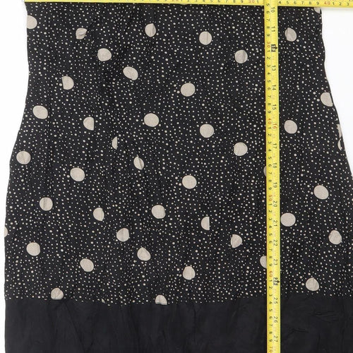Masai Women’s Black Polka Dot Sleeveless Midi A-Line Dress Size S