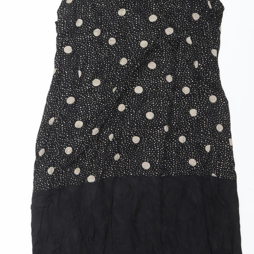 Masai Women’s Black Polka Dot Sleeveless Midi A-Line Dress Size S
