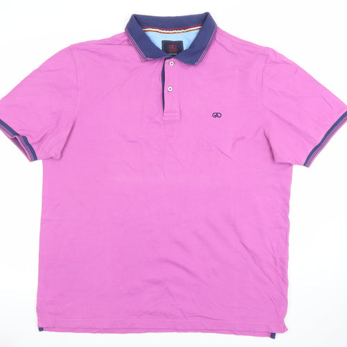 Andre Men's Pink XL Cotton Polo Shirt Classic Collared Short Sleeve