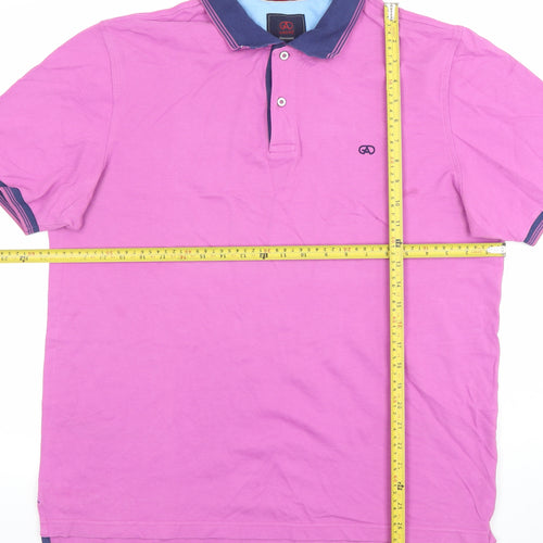Andre Men's Pink XL Cotton Polo Shirt Classic Collared Short Sleeve