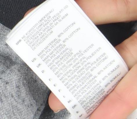 Adidas Boys Grey Full Zip Hoodie 3-4 Years Cotton Blend Logo Design