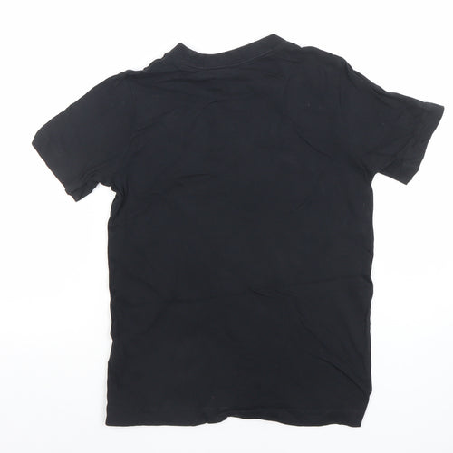 Nike Boys Black Logo Cotton T-Shirt Size S Short Sleeve Sports Tee