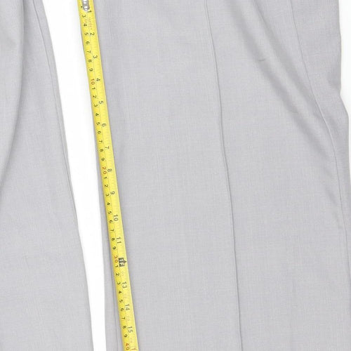 Zapara Women’s Grey Wide-Leg Elastic Waist Trousers L