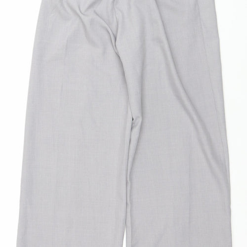 Zapara Women’s Grey Wide-Leg Elastic Waist Trousers L