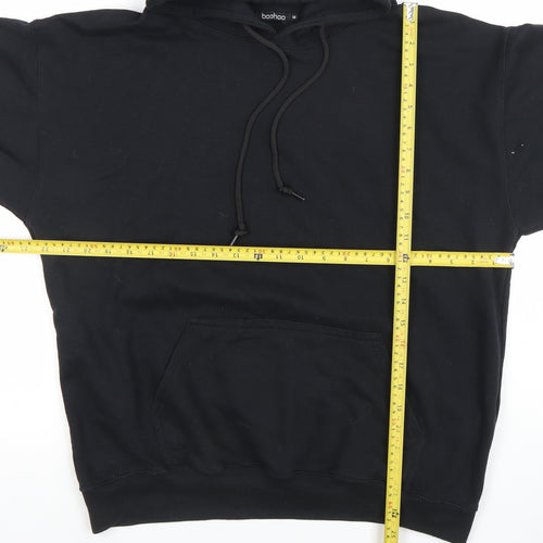 Boohoo Men’s Black Angel Anarchy Pullover Hoodie Size M Graphic Print