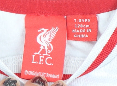 Liverpool FC Boys White Short Sleeve Jersey T-Shirt 7-8 Years
