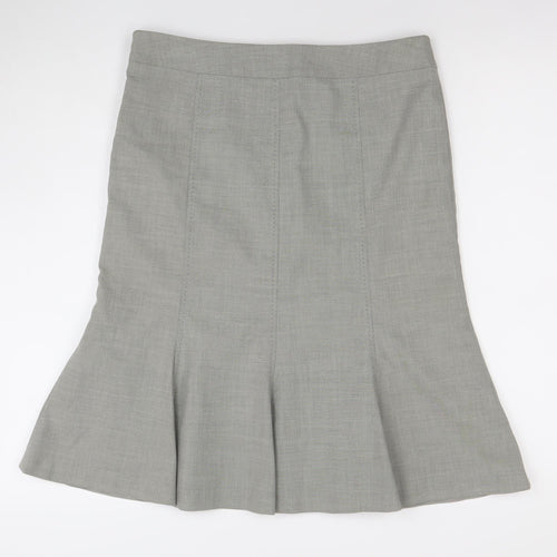 Oasis Women Grey Knee Length Trumpet Skirt Size 12