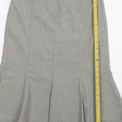 Oasis Women Grey Knee Length Trumpet Skirt Size 12