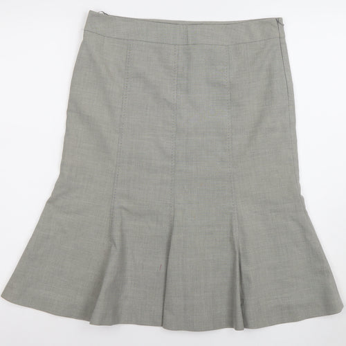 Oasis Women Grey Knee Length Trumpet Skirt Size 12