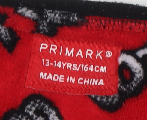 Primark Boys Black Fleece Santa 'Got Skillz' Long Sleeve Pyjama Top 13-14 Years