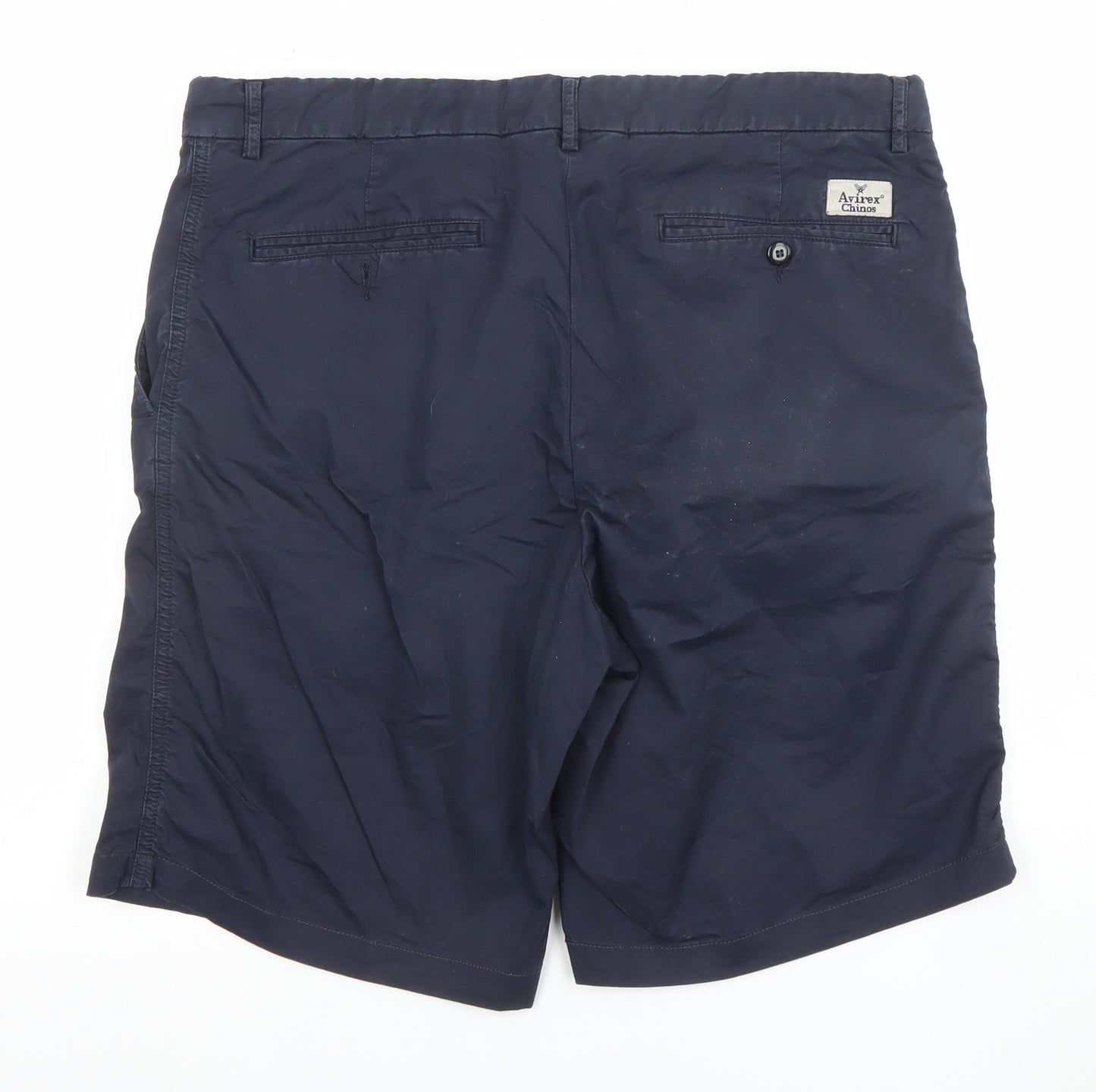 Avirex Men's Blue Bermuda Chino Shorts Size 38 Regular Fit