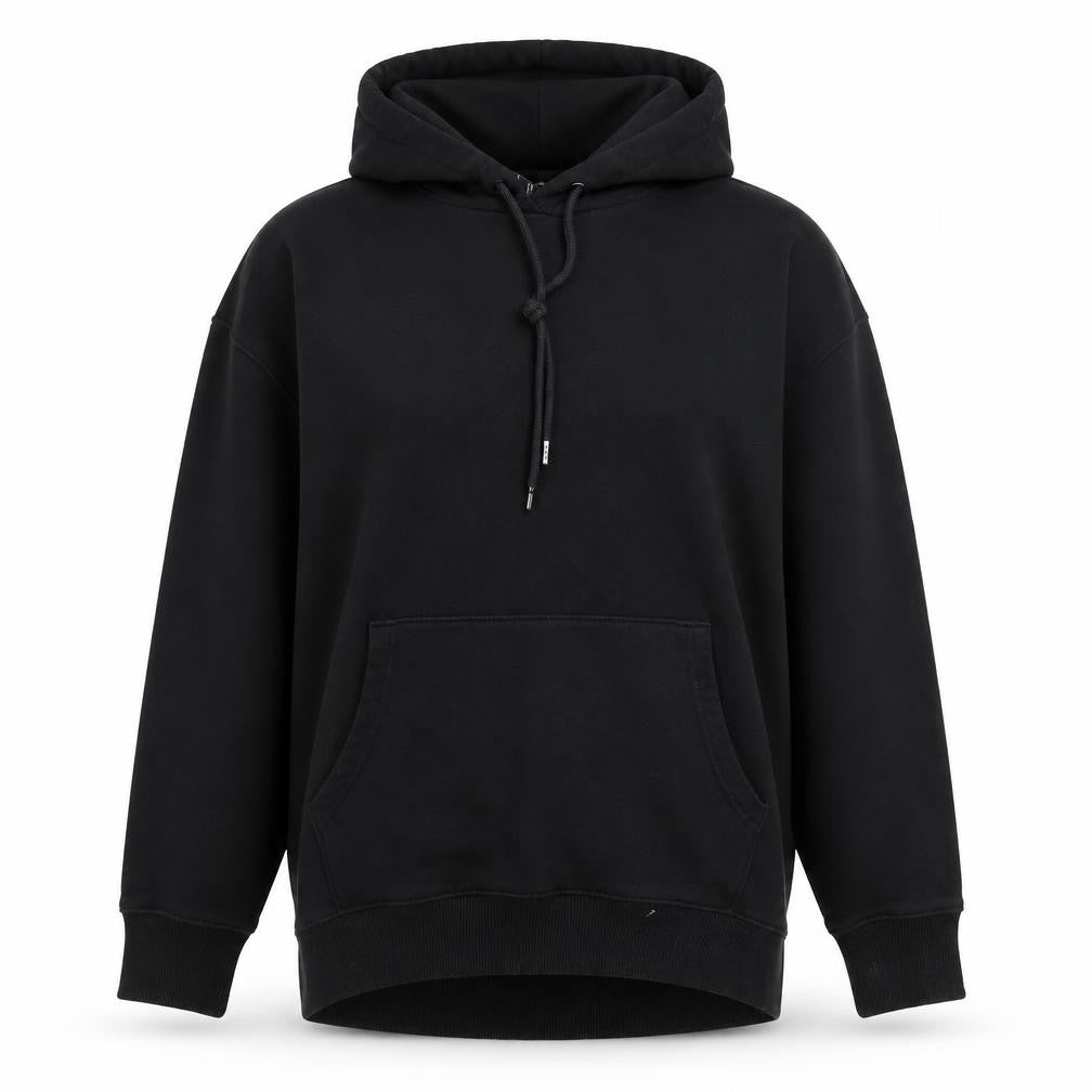 Front view of Very Women’s Black Cotton Blend Pullover Hoodie, size UK 14