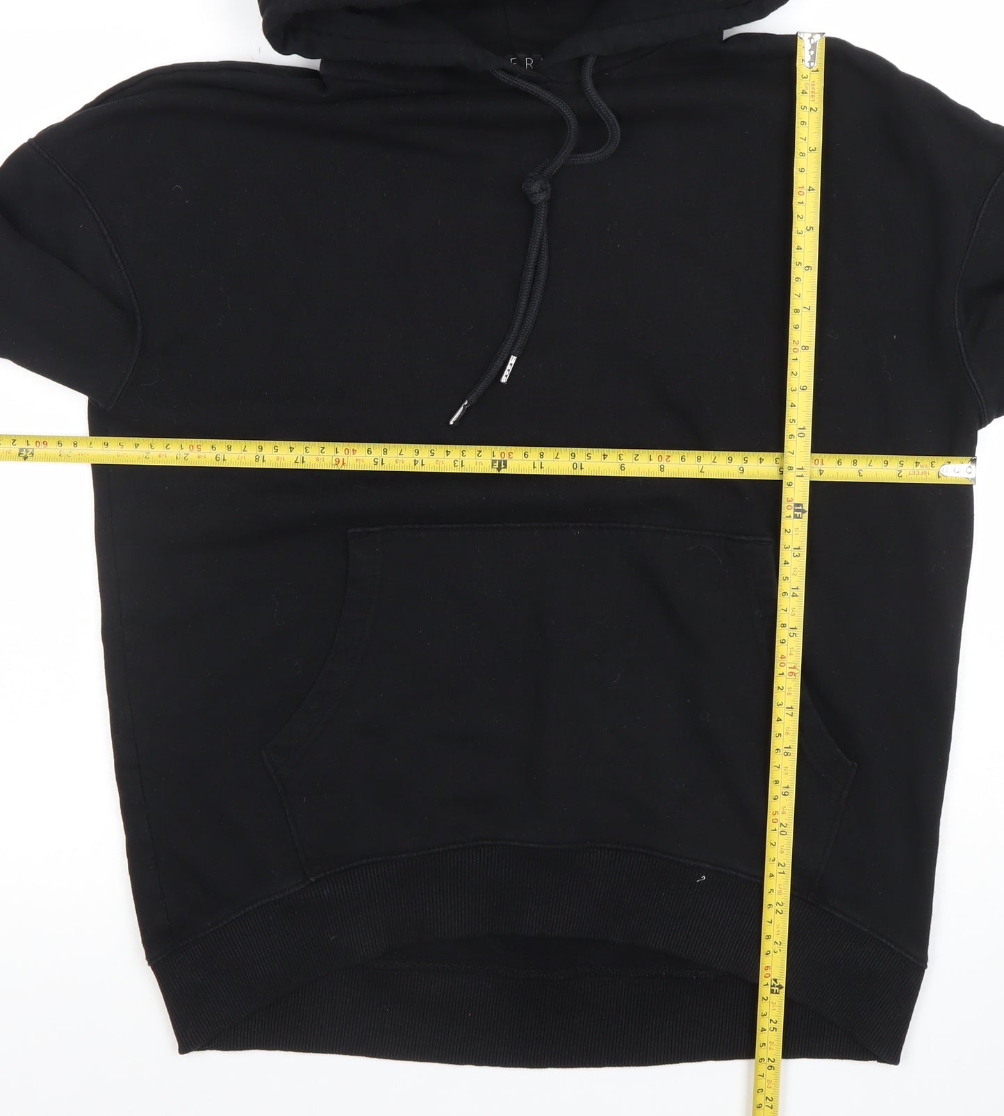 Very Women’s Black Cotton Blend Pullover Hoodie Size 14