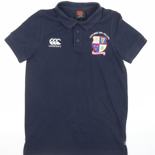 Canterbury Boys Navy Polo Shirt 12 Years Rugby Club Embroidered Top