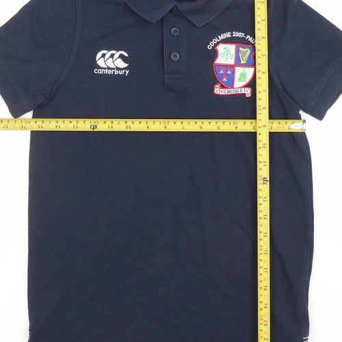 Canterbury Boys Navy Polo Shirt 12 Years Rugby Club Embroidered Top