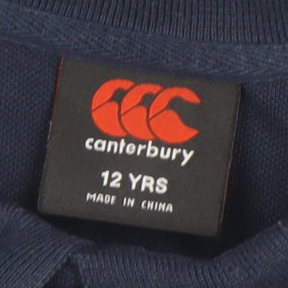 Canterbury Boys Navy Polo Shirt 12 Years Rugby Club Embroidered Top