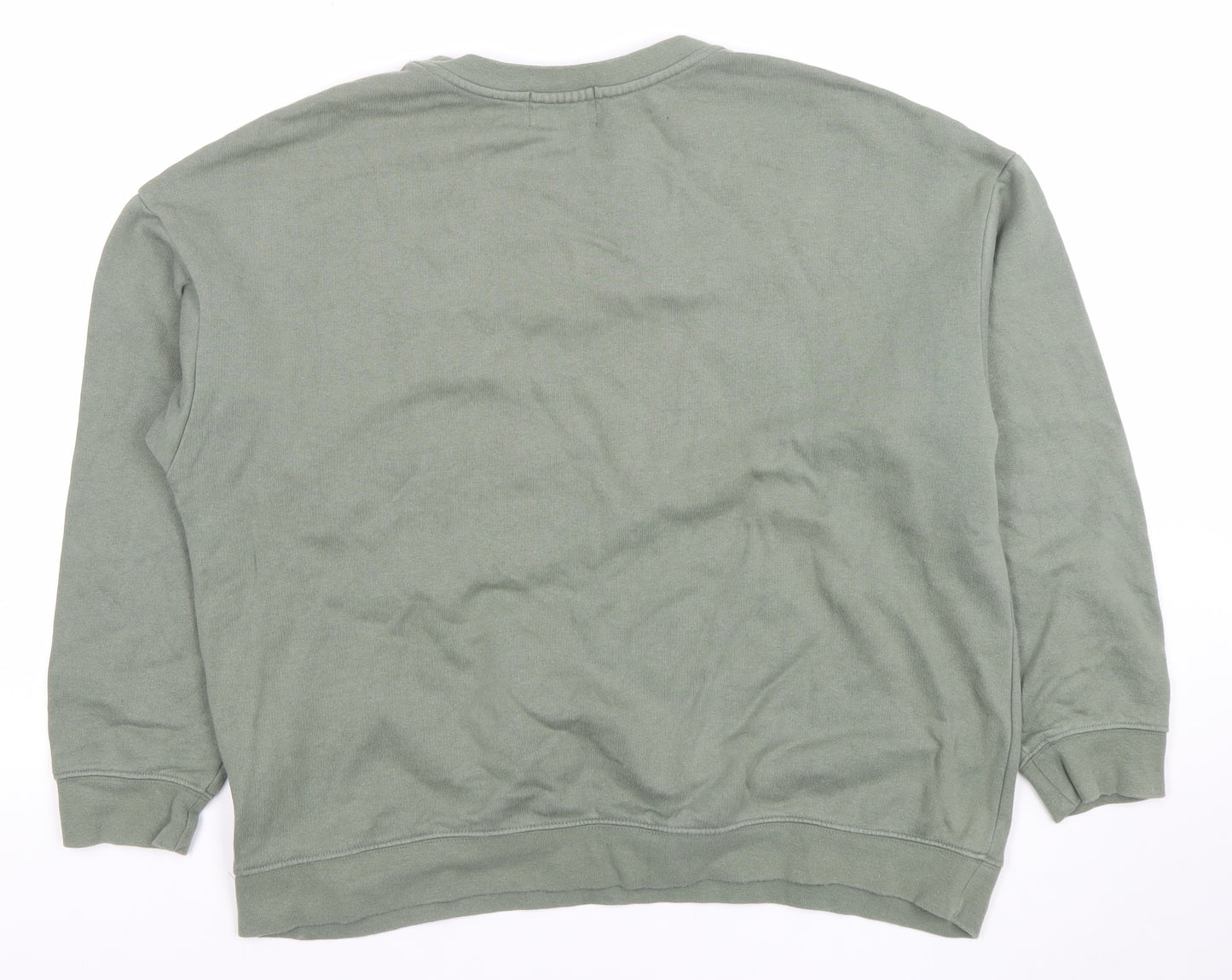 Next Women Khaki Green Beaded Leopard Print Crew Neck Sweatshirt Size L