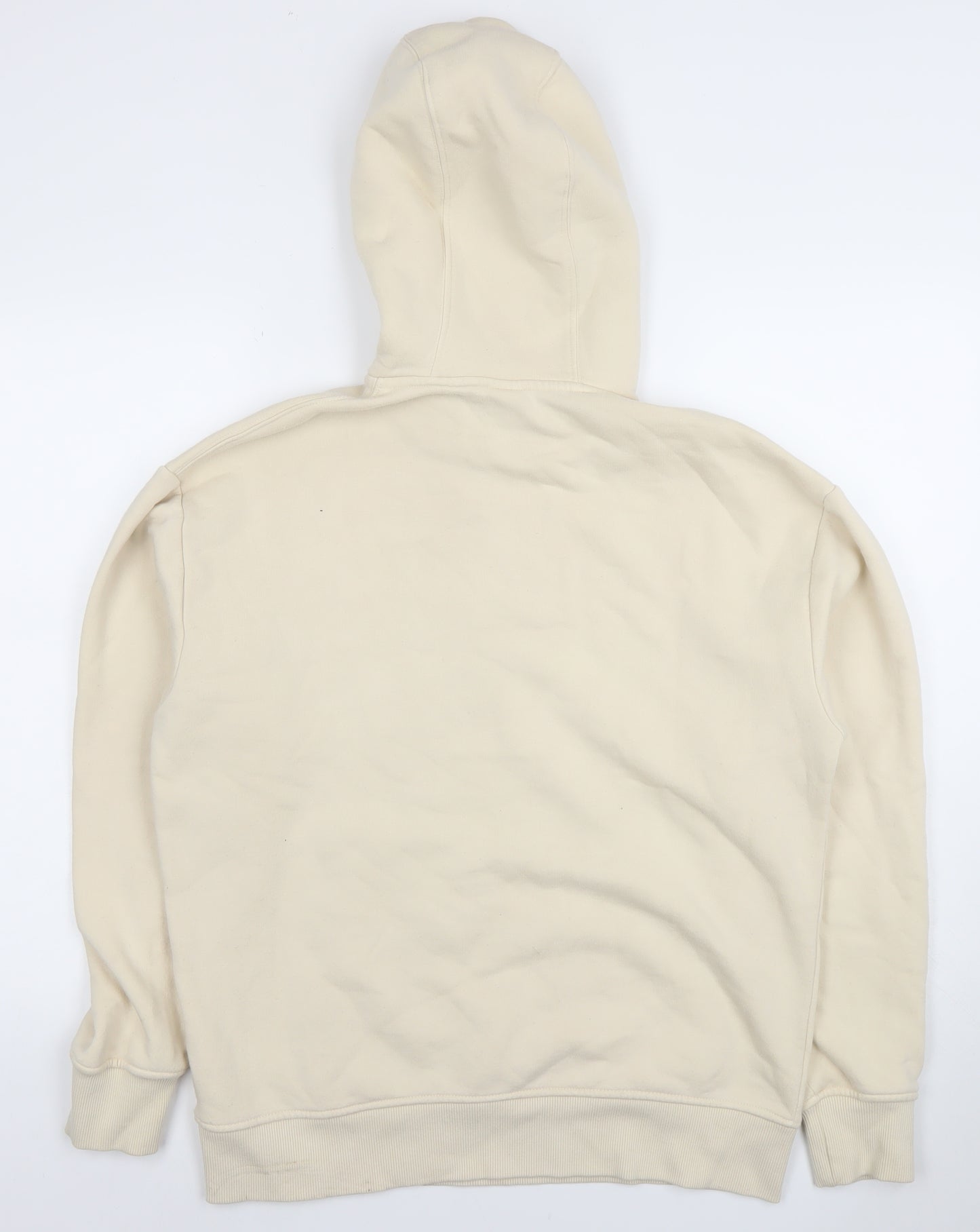 Zara Women Beige Pullover Hoodie Medium Cotton Blend Lined
