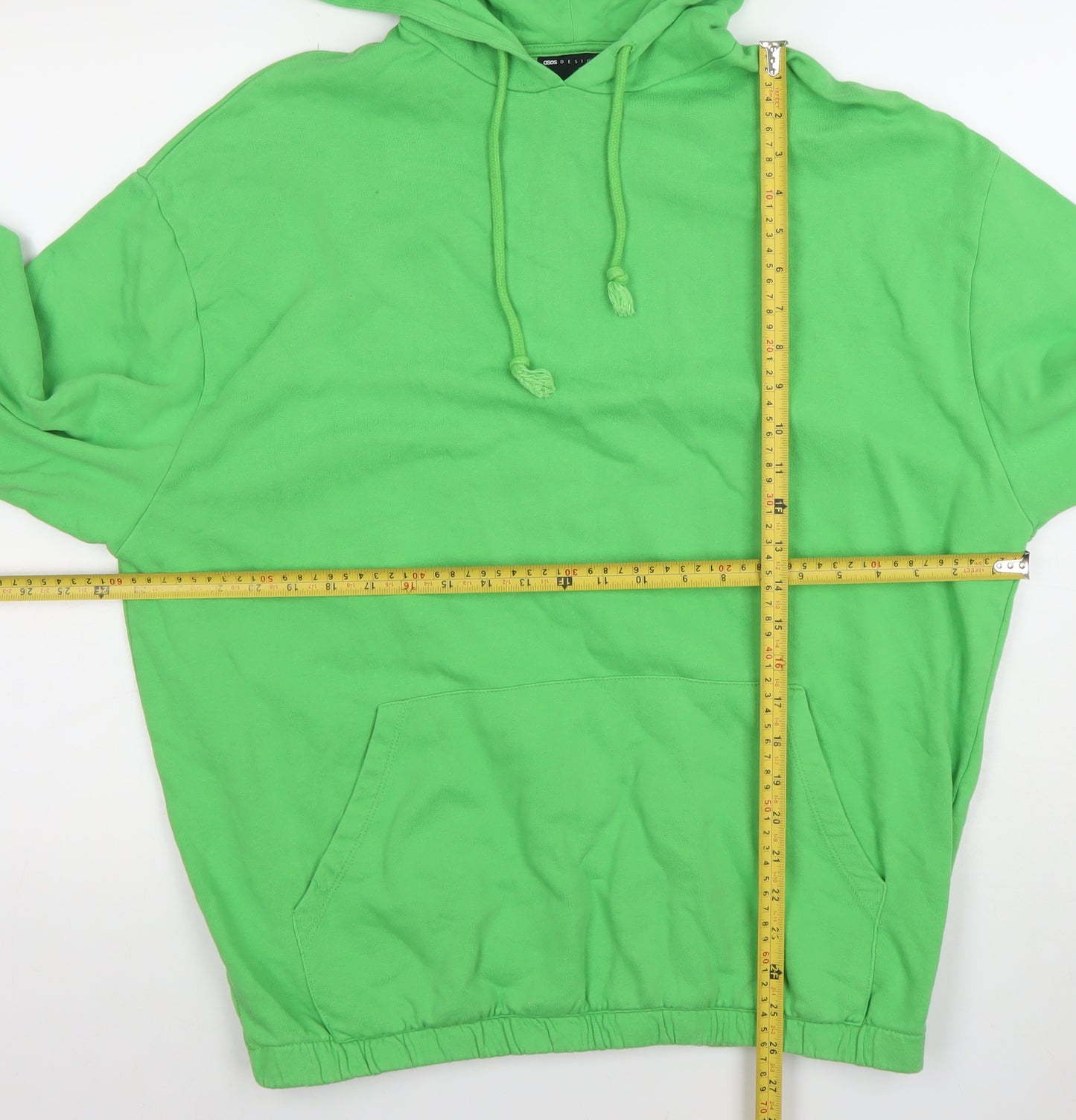 ASOS DESIGN Men's Green Pullover Hoodie Size S Regular Fit Fleece