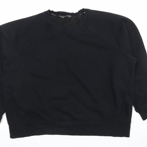 Marks and Spencer Women’s Black Cotton Blend Crew Neck Sweatshirt Size 18