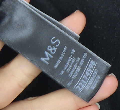 Marks and Spencer Women’s Black Cotton Blend Crew Neck Sweatshirt Size 18