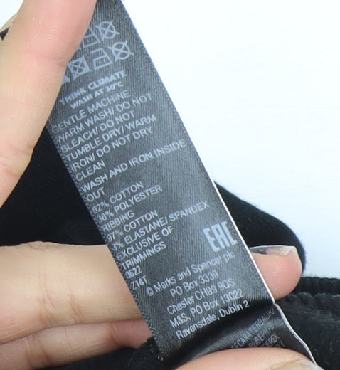 Marks and Spencer Women’s Black Cotton Blend Crew Neck Sweatshirt Size 18