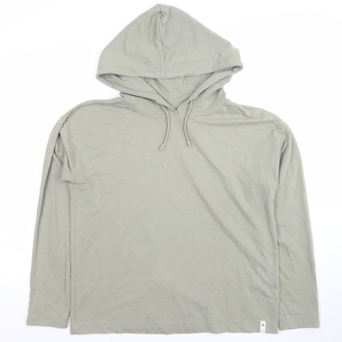 Next Womens Green Cotton Hooded Pullover Hoodie Size 12