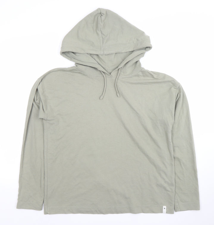 Next Womens Green Cotton Hooded Pullover Hoodie Size 12