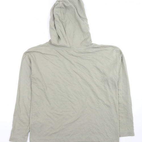 Next Womens Green Cotton Hooded Pullover Hoodie Size 12