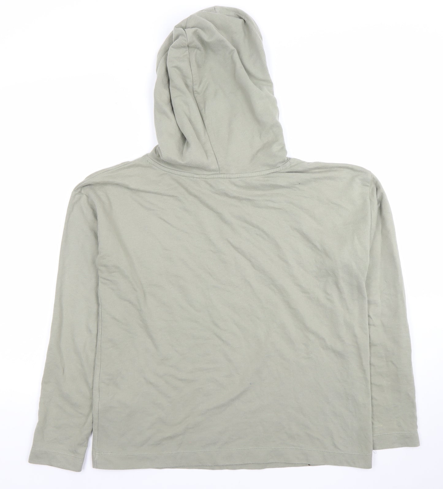 Next Womens Green Cotton Hooded Pullover Hoodie Size 12