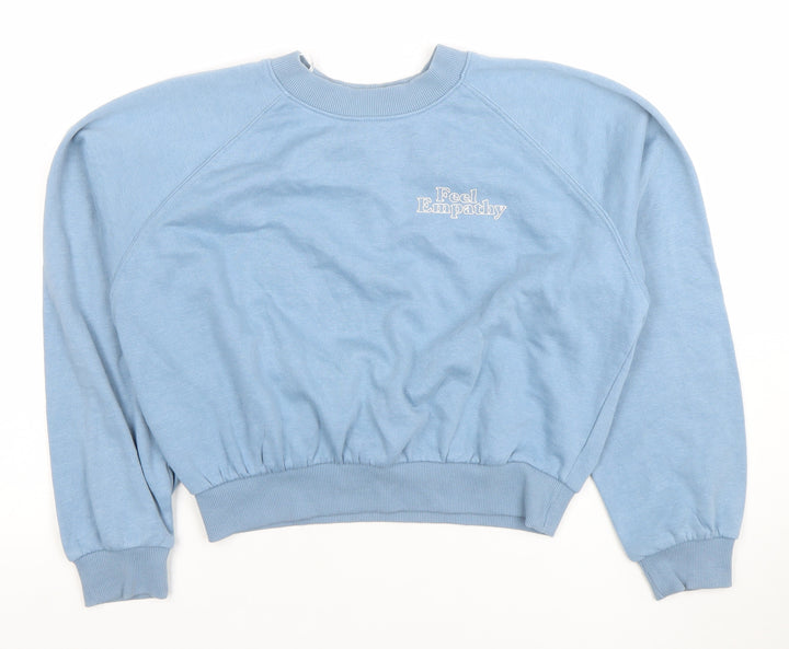 H&M Divided Women Blue XS Pullover Sweatshirt 'Feel Empathy'