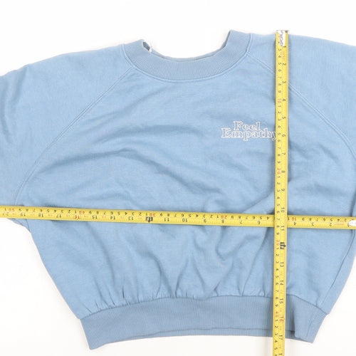 H&M Divided Women Blue XS Pullover Sweatshirt 'Feel Empathy'