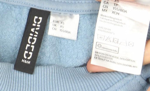 H&M Divided Women Blue XS Pullover Sweatshirt 'Feel Empathy'
