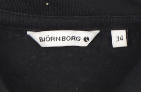 Björn Borg Women's Black Full Zip Hoodie Size 6 Cotton Blend