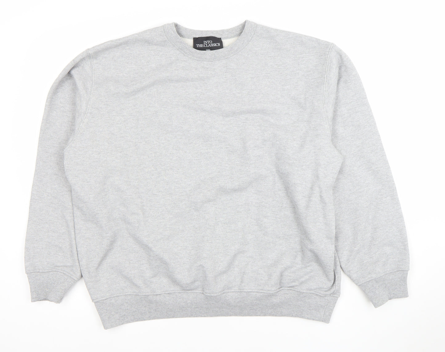 Zara Men’s Grey Cotton Blend Pullover Sweatshirt Size S