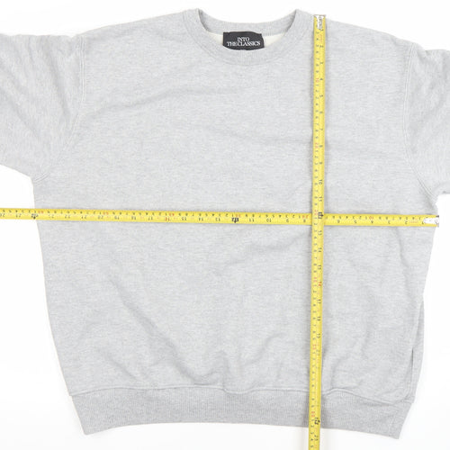 Zara Men’s Grey Cotton Blend Pullover Sweatshirt Size S