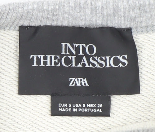 Zara Men’s Grey Cotton Blend Pullover Sweatshirt Size S